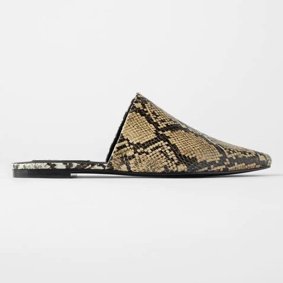 NWT Zara Multicolor Animal Print Flat Mule - Picture 2 of 6